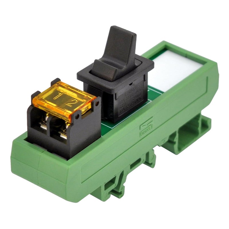 HCDC DIN Rail Mount Paddle Rocker Switch Module, 10Amp 250VAC / 50VDC (1 Channel) - Image 2
